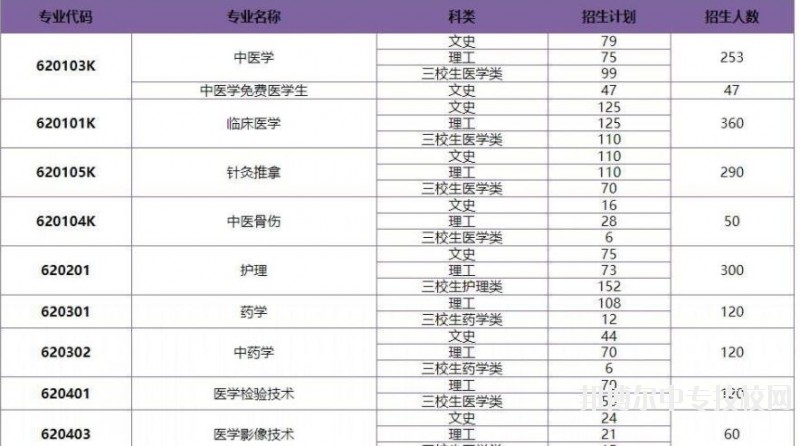 保山中醫(yī)藥高等?？茖W(xué)校2018年普通?？普猩鷮I(yè)及計(jì)劃人數(shù)